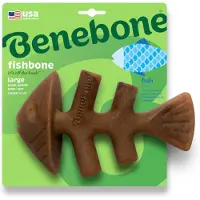 Benebone Fishbone koko L n. P 21 x L 12 cm purulelu koiralle