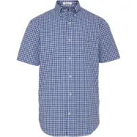 Gant Reg Poplin Gingham Ss Shirt - Blue - S