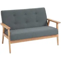 Aosom Sohva Homcom 115x66,5x73cm, harmaa/vaaleanruskea