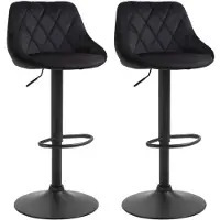 EStore Korkeussäädettävät Black Velvet baarijakkarat, 2 kpl
