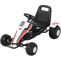 EStore Valkoinen polkimella ohjattava karting 3-8-vuotiaille lapsille