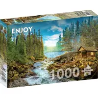Enjoy A Log Cabin by the Rapids 1000p palapeli