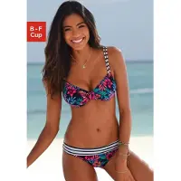 Venice beach Bikinitoppi 'Summer' laivastonsininen / vaaleanpunainen