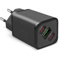 SBS PD Reiselader 65W 2x USB-C/1x USB GaN schwarz