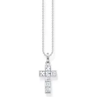 Thomas Sabo Necklace cross with white stones silver