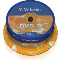 Verbatim – DVD-R, 16x, 4.7 GB/120 min, 25-pack spindel, AZO (43522)