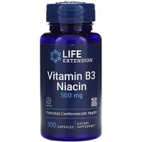 Life Extension B3-vitamiini Niasiini 500 mg - 100 kapselia