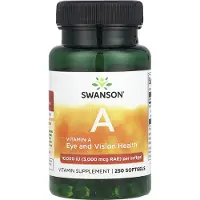 Swanson Health Vitamina A 3000 mcg (10000 IU) - 250 pehmytkapseliä