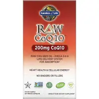 Elämän puutarha,Garden of Life Raaka CoQ10, 200 mg - 60 kasviskapselia