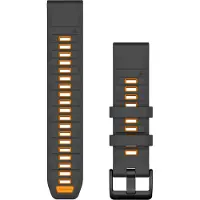 Garmin QuickFit silikoniranneke 22 mm, grafiitti/oranssi