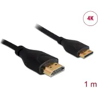 DeLOCK 1m HDMI/HDMI, 1 m, HDMI-tyyppi A (vakio), HDMI Type C (Mini), 1920 x 1080 pikseliä, 3D, Musta (83132)