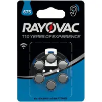 Varta Rayovac 675 -kuulolaitteen paristo, 6 kpl