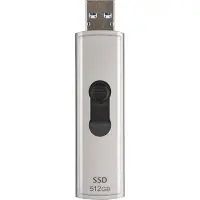 Transcend ESD320A 512 Gt USB-A -ulkoinen SSD, kannettava, laitteistosalaus, salasanasuojaus, pelikäyttöön, Soft Gray