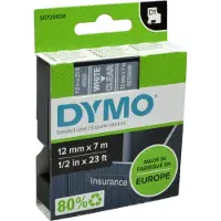 Dymo Merkkausnauha D1 12mm, valkoinen läpinäkyvällä pohjalla