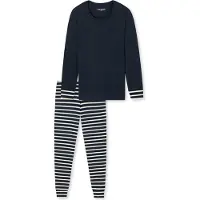 Schiesser Pyjama Long - Navy - XXXL