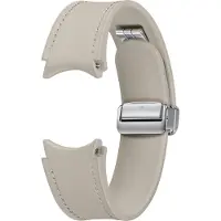 Samsung Galaxy D-Buckle Hybrid Leather Band Watch4/5/6 -urheiluranneke, S/M, Etoupe