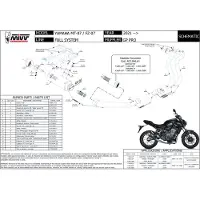 MIVV Gp Yamaha Mt-07/fz-07 2021-24 Y.065.lxbp Homologoitu Täydellinen Linjajärjestelmä