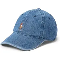 Ralph Lauren for man. 710957172001 Blue indigo denim cap (OSFA), Casual, Cotton