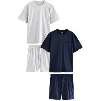 Next Lyhyt pyjama laivastonsininen / meleerattu harmaa