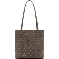 Mango Die-Cut Leather Shoulder Bag - Brown - ONE SIZE