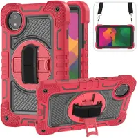 SKALO Xiaomi Redmi Pad SE 8.7 Extra Shockproof Armor 360 Kahva/Tripod Suojakuori - Punainen
