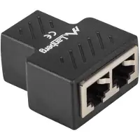 Lanberg ADS-RJ45-2RJ45-OS, Kaapelin jakaja, Musta, Naaras, 1 kpl, 1 x RJ-45 - 2 x RJ-45