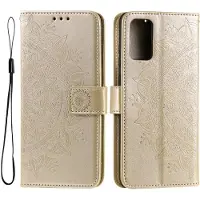 SKALO Samsung A33 5G Mandala lompakkokotelo - Kulta