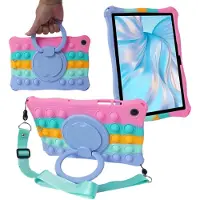 SKALO Samsung Tab A9 Shock Resistant Armor Popit Silicone Kuori - Rainbow