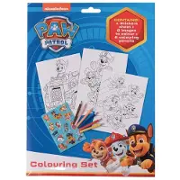 Euromic Paw Patrol, Coloring set med 6 Färgpennor & Stickers
