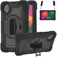 SKALO Xiaomi Redmi Pad SE 8.7 Extra Shockproof Armor 360 Kahva/Tripod Suojakuori - Musta