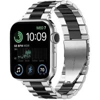 CaseOnline Rannekoru ruostumatonta terästä Apple Watch SE 2022 (44mm) - Hopea/M