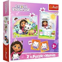 Gabby's Dollhouse Trefl Gabbyn Nukketalo Palapelit 2-in-1 + Muistipeli