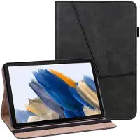 SKALO Samsung Tab A9+ PU-nahkainen Lompakkokotelo - Musta
