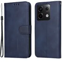 SKALO Xiaomi Redmi Note 13 Pro 5G PU-nahkainen Lompakkokotelo - Sininen