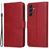 SKALO Samsung A15 5G PU-nahkainen Lompakkokotelo - Punainen