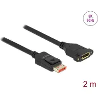 DeLOCK – DisplayPort extension cable panel-mount 8K 60 Hz 2 m (87097)