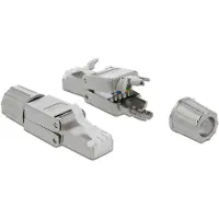 DeLOCK Suojattu FTP Cat6a RJ-45-liitin, Tool-Free, hopea