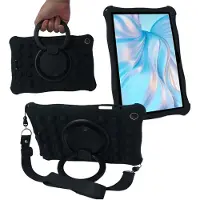 SKALO Samsung Tab A9+ Shock Resistant Armor Popit Silicone Kuori - Musta