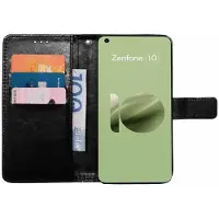 CaseOnline Lompakkokotelo 3-kortti Asus Zenfone 10 - Musta