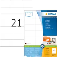 Herma 4634, Valkoinen, Suorakulmio, Kiinteä, Paperi, Matta, Laser/Inkjet