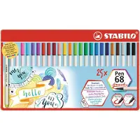 Stabilo Kuitukärkikynät Premium 25-pack Metallirasiassa