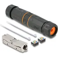 DeLOCK – Cable connector LSA to LSA Cat.6A IP68 waterproof black (87186)