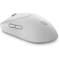 Dell Alienware Pro Wireless Gaming Mouse, Molempikätinen, Optinen, RF Wireless + USB Type-C, 26000 DPI, 0,25 ms, Valkoinen