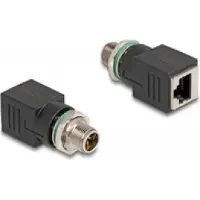 DeLOCK – M12 Adapter X-coded 8 pin male to RJ45 jack straight (60065)