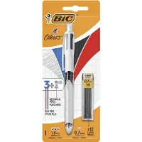 BIC 4 Väriä 3+1 HB Kynä ja Lyijykynä - Pakkaus 1 + 12 0,7 mm HB Lyijyä