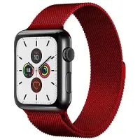 SKALO Milanese Loop Apple Watch Series 7-9 41mm - Punainen