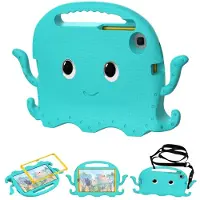 SKALO Samsung Tab A7 Lite 3D Cartoon lapsen Kuori - Turkoosi