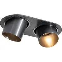 QAZQA Pyöreä upotettava kohdevalaisin tummanharmaa GU10 50 mm 2-valoinen - Installa
