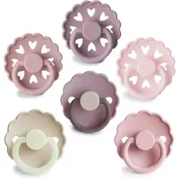 Frigg 6-Pack Pacifiers Round Silicone Size 1 tutti Blooming Love 6 kpl