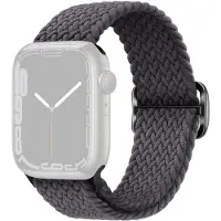 SKALO Punottu -ranneke Apple Watch Series 1-3 38mm - Tummanharmaa